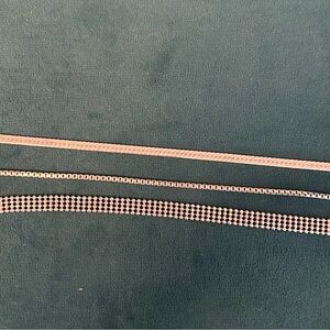 Set of 3 925 Sterling Silver Bracelets 7 3/4 inch